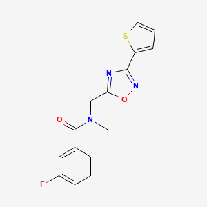 3-fluoro-N-methyl-N-{[3-(2-thienyl)-1,2,4-oxadiazol-5-yl]methyl}benzamide