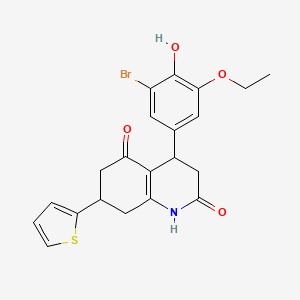 4-(3-BROMO-5-ETHOXY-4-HYDROXYPHENYL)-7-(THIOPHEN-2-YL)-1,2,3,4,5,6,7,8-OCTAHYDROQUINOLINE-2,5-DIONE