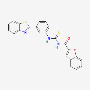 N-{[3-(1,3-benzothiazol-2-yl)phenyl]carbamothioyl}-1-benzofuran-2-carboxamide