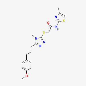 2-({5-[3-(4-METHOXYPHENYL)PROPYL]-4-METHYL-1,2,4-TRIAZOL-3-YL}SULFANYL)-N-(4-METHYL-1,3-THIAZOL-2-YL)ACETAMIDE