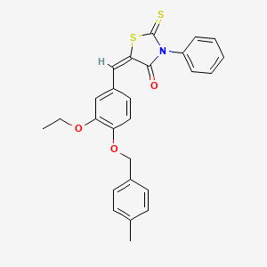 (5E)-5-{3-ethoxy-4-[(4-methylbenzyl)oxy]benzylidene}-3-phenyl-2-thioxo-1,3-thiazolidin-4-one