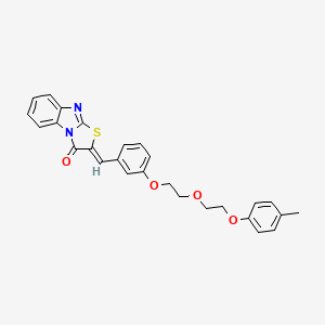 molecular formula C27H24N2O4S B4797349 2-(3-{2-[2-(4-methylphenoxy)ethoxy]ethoxy}benzylidene)[1,3]thiazolo[3,2-a]benzimidazol-3(2H)-one 