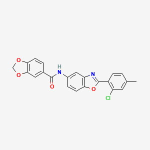 N-[2-(2-chloro-4-methylphenyl)-1,3-benzoxazol-5-yl]-1,3-benzodioxole-5-carboxamide