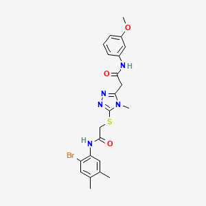 molecular formula C22H24BrN5O3S B4797437 2-[5-({2-[(2-bromo-4,5-dimethylphenyl)amino]-2-oxoethyl}sulfanyl)-4-methyl-4H-1,2,4-triazol-3-yl]-N-(3-methoxyphenyl)acetamide 