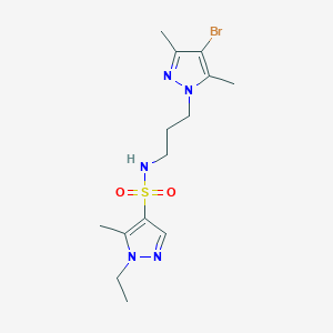 molecular formula C14H22BrN5O2S B4797443 N~4~-[3-(4-BROMO-3,5-DIMETHYL-1H-PYRAZOL-1-YL)PROPYL]-1-ETHYL-5-METHYL-1H-PYRAZOLE-4-SULFONAMIDE 