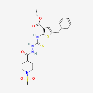 ethyl 5-benzyl-2-{[(2-{[1-(methylsulfonyl)-4-piperidinyl]carbonyl}hydrazino)carbonothioyl]amino}-3-thiophenecarboxylate