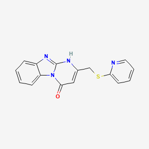 molecular formula C16H12N4OS B4797475 2-[(pyridin-2-ylthio)methyl]pyrimido[1,2-a]benzimidazol-4(1H)-one 