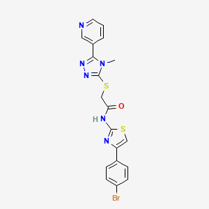 N-[4-(4-bromophenyl)-1,3-thiazol-2-yl]-2-{[4-methyl-5-(3-pyridinyl)-4H-1,2,4-triazol-3-yl]thio}acetamide