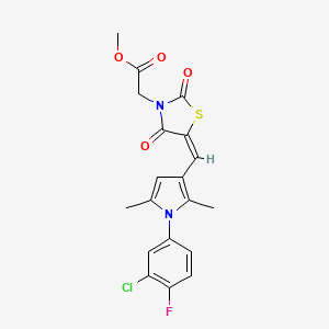 methyl [(5E)-5-{[1-(3-chloro-4-fluorophenyl)-2,5-dimethyl-1H-pyrrol-3-yl]methylidene}-2,4-dioxo-1,3-thiazolidin-3-yl]acetate