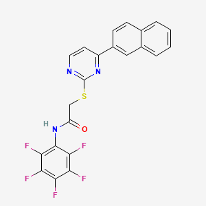 2-{[4-(2-NAPHTHYL)-2-PYRIMIDINYL]SULFANYL}-N~1~-(2,3,4,5,6-PENTAFLUOROPHENYL)ACETAMIDE