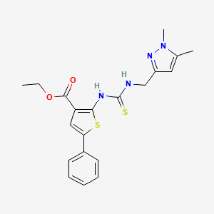 ethyl 2-[({[(1,5-dimethyl-1H-pyrazol-3-yl)methyl]amino}carbonothioyl)amino]-5-phenyl-3-thiophenecarboxylate