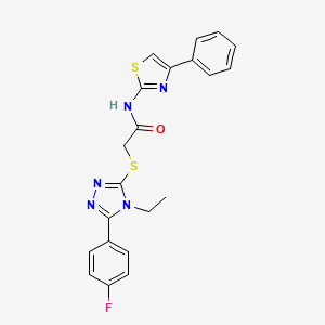 2-{[4-ethyl-5-(4-fluorophenyl)-4H-1,2,4-triazol-3-yl]sulfanyl}-N-(4-phenyl-1,3-thiazol-2-yl)acetamide