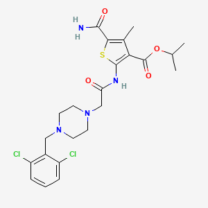 isopropyl 5-(aminocarbonyl)-2-({[4-(2,6-dichlorobenzyl)-1-piperazinyl]acetyl}amino)-4-methyl-3-thiophenecarboxylate