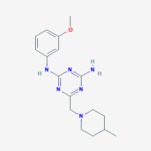 N-(3-methoxyphenyl)-6-[(4-methylpiperidin-1-yl)methyl]-1,3,5-triazine-2,4-diamine