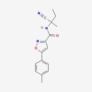 molecular formula C16H17N3O2 B4797589 N-(1-cyano-1-methylpropyl)-5-(4-methylphenyl)-3-isoxazolecarboxamide 