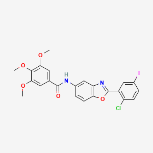 molecular formula C23H18ClIN2O5 B4797609 N-[2-(2-chloro-5-iodophenyl)-1,3-benzoxazol-5-yl]-3,4,5-trimethoxybenzamide 