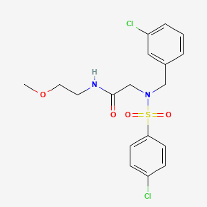 2-[(3-chlorophenyl)methyl-(4-chlorophenyl)sulfonylamino]-N-(2-methoxyethyl)acetamide