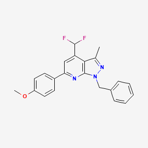 molecular formula C22H19F2N3O B4797648 1-benzyl-4-(difluoromethyl)-6-(4-methoxyphenyl)-3-methyl-1H-pyrazolo[3,4-b]pyridine 