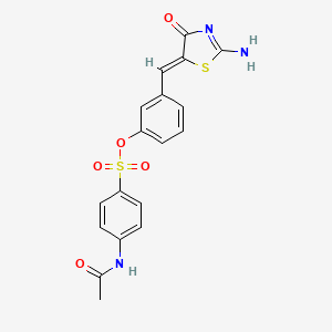 3-[(2-imino-4-oxo-1,3-thiazolidin-5-ylidene)methyl]phenyl 4-(acetylamino)benzenesulfonate