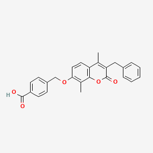 4-(((3-Benzyl-4,8-dimethyl-2-oxo-2H-chromen-7-YL)oxy)methyl)benzoic acid