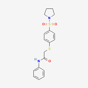 N-phenyl-2-{[4-(1-pyrrolidinylsulfonyl)phenyl]thio}acetamide