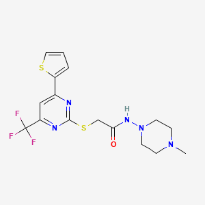 N-(4-methyl-1-piperazinyl)-2-{[4-(2-thienyl)-6-(trifluoromethyl)-2-pyrimidinyl]thio}acetamide