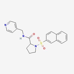 molecular formula C21H21N3O3S B4797717 1-(2-naphthylsulfonyl)-N-(4-pyridinylmethyl)prolinamide 