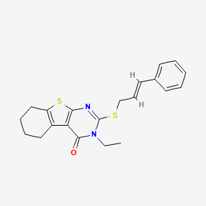 2-(Cinnamylthio)-3-ethyl-5,6,7,8-tetrahydrobenzo[4,5]thieno[2,3-d]pyrimidin-4(3H)-one