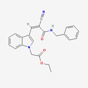 molecular formula C23H21N3O3 B4797736 ethyl 2-[3-[(Z)-3-(benzylamino)-2-cyano-3-oxoprop-1-enyl]indol-1-yl]acetate 