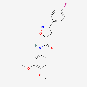 N-(3,4-dimethoxyphenyl)-3-(4-fluorophenyl)-4,5-dihydro-1,2-oxazole-5-carboxamide