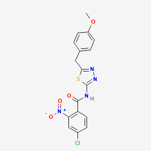 4-chloro-N-[5-(4-methoxybenzyl)-1,3,4-thiadiazol-2-yl]-2-nitrobenzamide