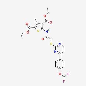 DIETHYL 5-{[2-({4-[4-(DIFLUOROMETHOXY)PHENYL]-2-PYRIMIDINYL}SULFANYL)ACETYL]AMINO}-3-METHYL-2,4-THIOPHENEDICARBOXYLATE