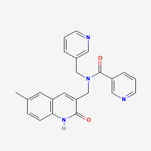 N-[(2-hydroxy-6-methyl-3-quinolinyl)methyl]-N-(3-pyridinylmethyl)nicotinamide