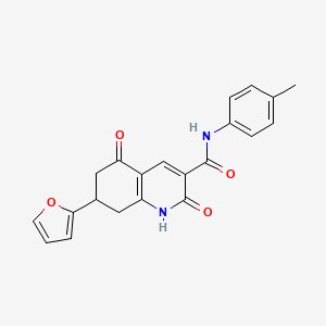 molecular formula C21H18N2O4 B4797841 7-(2-furyl)-N-(4-methylphenyl)-2,5-dioxo-1,2,5,6,7,8-hexahydro-3-quinolinecarboxamide 