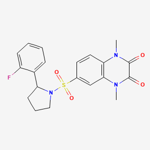 6-{[2-(2-fluorophenyl)-1-pyrrolidinyl]sulfonyl}-1,4-dimethyl-1,4-dihydro-2,3-quinoxalinedione