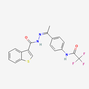 N-{4-[N-(1-benzothien-3-ylcarbonyl)ethanehydrazonoyl]phenyl}-2,2,2-trifluoroacetamide