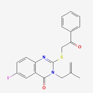 6-iodo-3-(2-methyl-2-propen-1-yl)-2-[(2-oxo-2-phenylethyl)thio]-4(3H)-quinazolinone