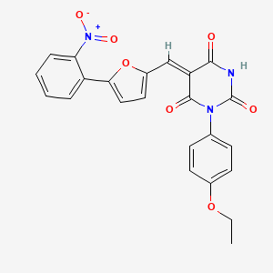 (5Z)-1-(4-ethoxyphenyl)-5-[[5-(2-nitrophenyl)furan-2-yl]methylidene]-1,3-diazinane-2,4,6-trione