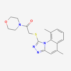 molecular formula C18H20N4O2S B4798007 5,9-dimethyl-1-{[2-(4-morpholinyl)-2-oxoethyl]thio}[1,2,4]triazolo[4,3-a]quinoline 