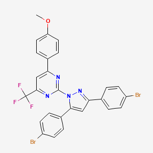 2-[3,5-bis(4-bromophenyl)-1H-pyrazol-1-yl]-4-(4-methoxyphenyl)-6-(trifluoromethyl)pyrimidine