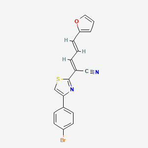 2-[4-(4-bromophenyl)-1,3-thiazol-2-yl]-5-(2-furyl)-2,4-pentadienenitrile