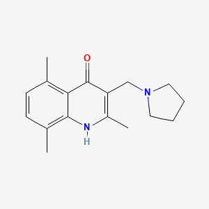 molecular formula C17H22N2O B4798084 2,5,8-trimethyl-3-(1-pyrrolidinylmethyl)-4-quinolinol 