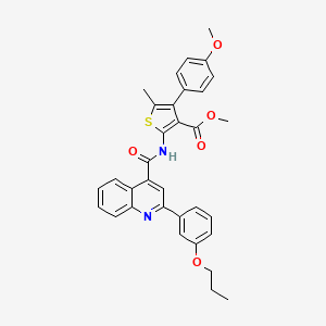 molecular formula C33H30N2O5S B4798127 methyl 4-(4-methoxyphenyl)-5-methyl-2-({[2-(3-propoxyphenyl)-4-quinolinyl]carbonyl}amino)-3-thiophenecarboxylate 