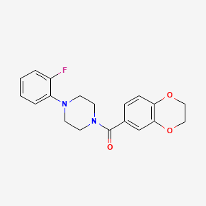 molecular formula C19H19FN2O3 B4798133 2,3-dihydro-1,4-benzodioxin-6-yl[4-(2-fluorophenyl)piperazino]methanone 