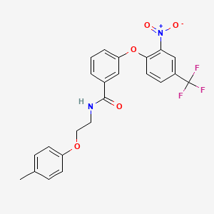 molecular formula C23H19F3N2O5 B4798144 N-[2-(4-methylphenoxy)ethyl]-3-[2-nitro-4-(trifluoromethyl)phenoxy]benzamide 