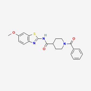 1-benzoyl-N-(6-methoxy-1,3-benzothiazol-2-yl)-4-piperidinecarboxamide