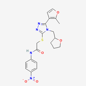 2-{[5-(2-methylfuran-3-yl)-4-(tetrahydrofuran-2-ylmethyl)-4H-1,2,4-triazol-3-yl]sulfanyl}-N-(4-nitrophenyl)acetamide