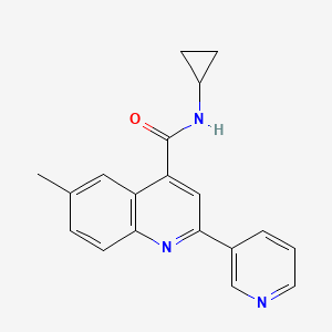 molecular formula C19H17N3O B4798222 N-cyclopropyl-6-methyl-2-(3-pyridinyl)-4-quinolinecarboxamide 