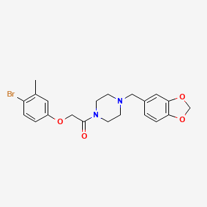 molecular formula C21H23BrN2O4 B4798244 1-[4-(1,3-Benzodioxol-5-ylmethyl)piperazin-1-yl]-2-(4-bromo-3-methylphenoxy)ethanone 