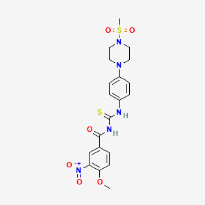 4-methoxy-N-[({4-[4-(methylsulfonyl)-1-piperazinyl]phenyl}amino)carbonothioyl]-3-nitrobenzamide